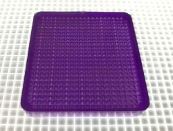 1-5/8" x 1-1/2" Rectangle Transparent Stippled Purple Playfield Insert