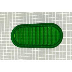 1-5/8" x 3/4" Oval Transparent Ribbed Green Playfield Insert