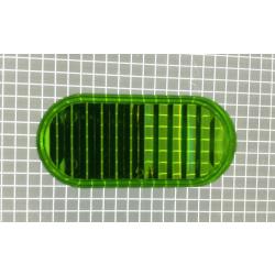 1-5/8" x 3/4" Oval Transparent Ribbed Lime Green Playfield Insert