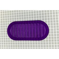 1-5/8" x 3/4" Oval Transparent Ribbed Purple Playfield Insert