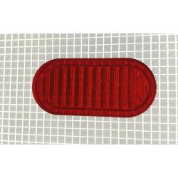 1-5/8" x 3/4" Oval Transparent Ribbed Red Playfield Insert