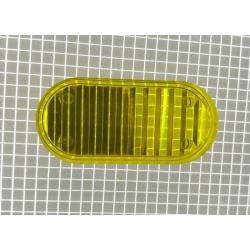 1-5/8" x 3/4" Oval Transparent Ribbed Yellow Playfield Insert