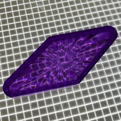 1-3/4" Diamond Transparent Starburst Purple Playfield Insert