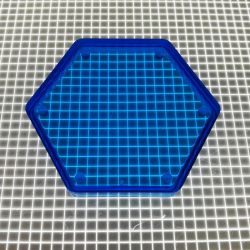 1-3/4" Hexagon Transparent Plain Blue Playfield Insert