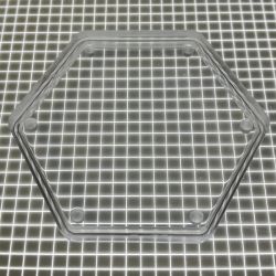 1-3/4" Hexagon Transparent Plain Clear Playfield Insert