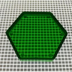 1-3/4" Hexagon Transparent Plain Green Playfield Insert