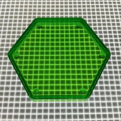 1-3/4" Hexagon Transparent Plain Lime Green Playfield Insert