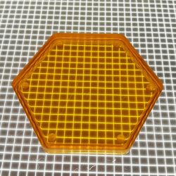 1-3/4" Hexagon Transparent Plain Orange Playfield Insert