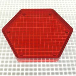 1-3/4" Hexagon Transparent Plain Red Playfield Insert