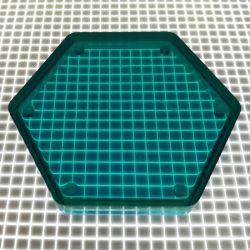 1-3/4" Hexagon Transparent Plain Teal Playfield Insert