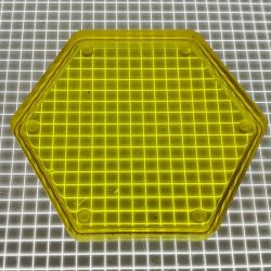1-3/4" Hexagon Transparent Plain Yellow Playfield Insert