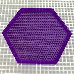 1-3/4" Hexagon Transparent Stippled Purple Playfield Insert