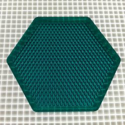 1-3/4" Hexagon Transparent Stippled Teal Playfield Insert