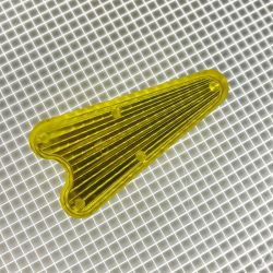 2" x 1" Arrowhead Transparent Starburst Yellow Playfield Insert