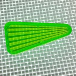 2" x 1" Triangle Transparent Starburst Fluorescent Green Playfield Insert