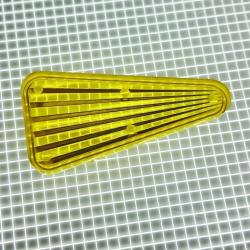 2" x 1" Triangle Transparent Starburst Yellow Playfield Insert