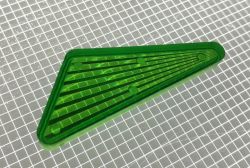 2-1/8" x 1-1/32" Obtuse Triangle Transparent Starburst Lime Green Playfield Insert