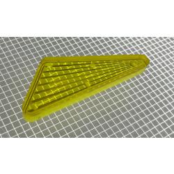 2-1/8" x 1-1/32" Obtuse Triangle Transparent Starburst Yellow Playfield Insert