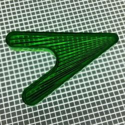 2-1/4" x 1-5/8" Arrowhead Transparent Starburst Green Playfield Insert