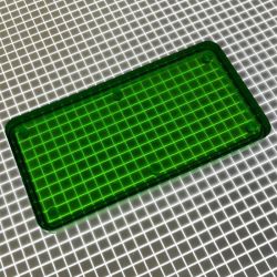 2-1/4" x 1-1/8" Rectangle Transparent Plain Green Playfield Insert