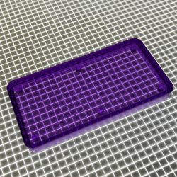 2-1/4" x 1-1/8" Rectangle Transparent Plain Purple Playfield Insert
