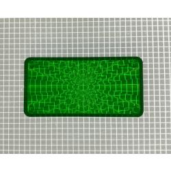 2-1/4" x 1-1/8" Rectangle Transparent Starburst Green Playfield Insert