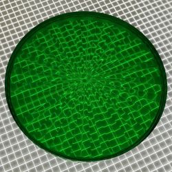 2-1/2" Round Transparent Starburst Green Playfield Insert