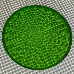 2-1/2" Round Transparent Starburst Lime Green Playfield Insert