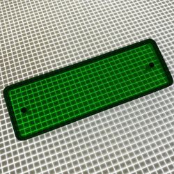 3" x 1" Rectangle Transparent Plain Green Playfield Insert