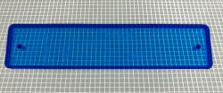 4-3/8" x 1" Rectangle Transparent Plain Blue Playfield Insert