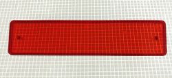 4-3/8" x 1" Rectangle Transparent Plain Red Playfield Insert