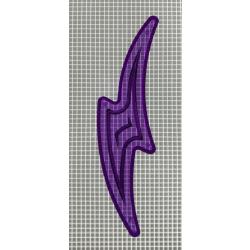 5-1/16" x 1-3/8" Lightning Bolt Transparent Outline Purple Playfield Insert